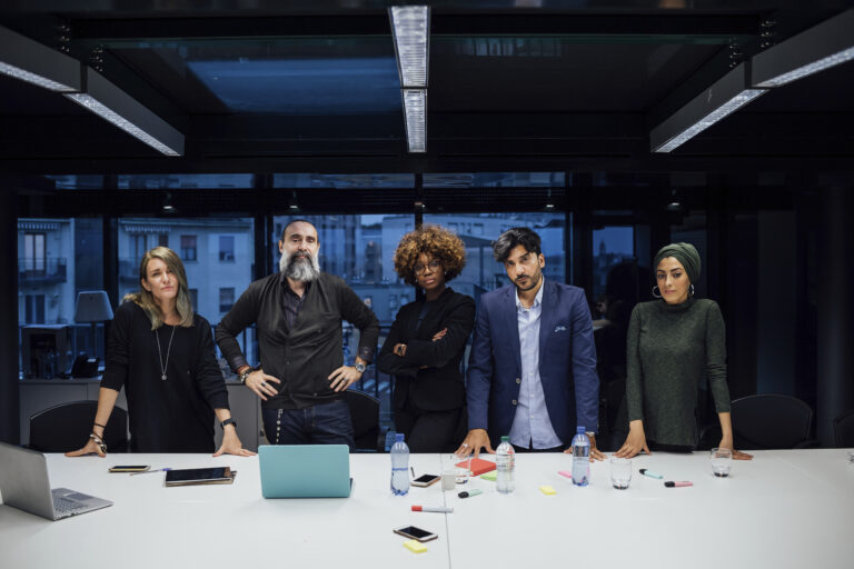 Portrait of confident business partners in office