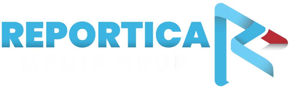 Logo Reportica.id di footer - Menguak Data Membentuk Opini