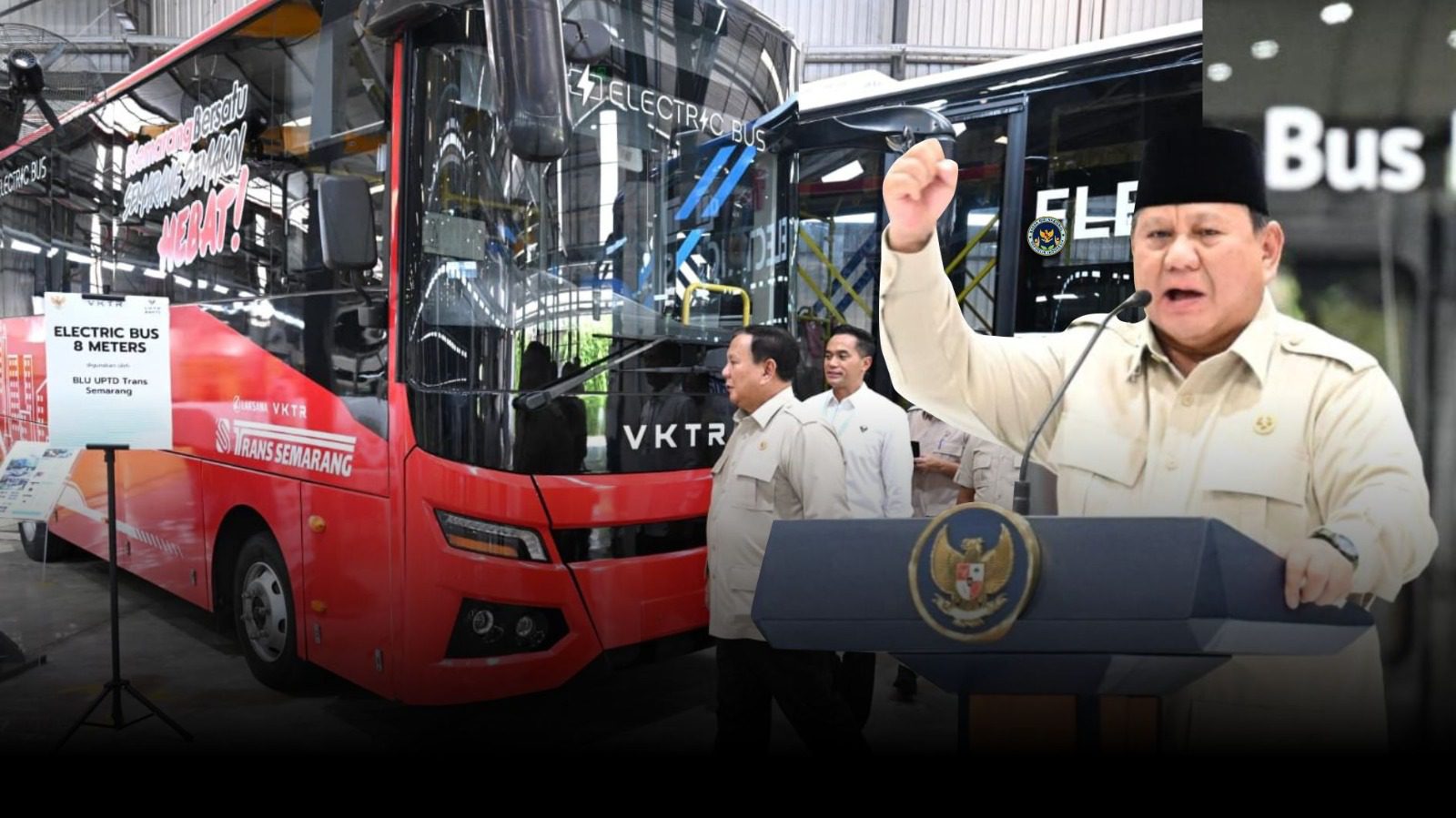 transisi energi Indonesia kemandirian energi nasional bus listrik VKTR Trans Semarang peresmian pabrik kendaraan listrik 2026