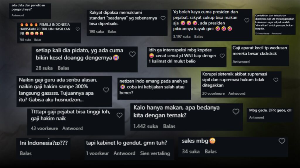 prestasi pemerintah Prabowo tidak dipercaya krisis persepsi digital komentar negatif media sosial publik Indonesia 2026