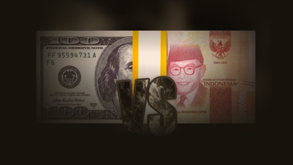 rupiah melemah Rp17600 dolar AS nilai tukar krisis global Indonesia ilustrasi uang dollar vs rupiah 2026